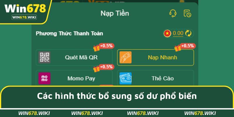 Các hình thức bổ sung số dư phổ biến