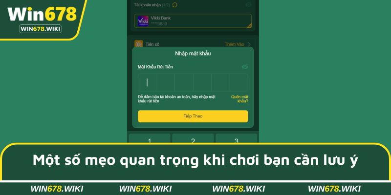 Một số mẹo quan trọng khi chơi bạn cần lưu ý