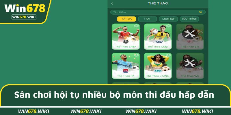 Sân chơi hội tụ nhiều bộ môn thi đấu hấp dẫn và thú vị